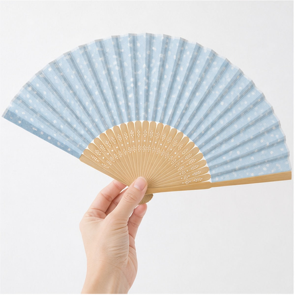 ドット柄 カジュアル扇子セット｜おしゃれ 持ち歩き 夏小物 レディース メンズ プレゼント ギフト
