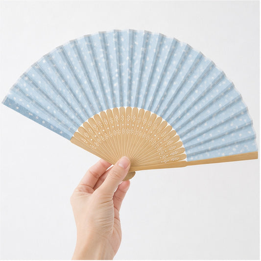 ドット柄 カジュアル扇子セット｜おしゃれ 持ち歩き 夏小物 レディース メンズ プレゼント ギフト