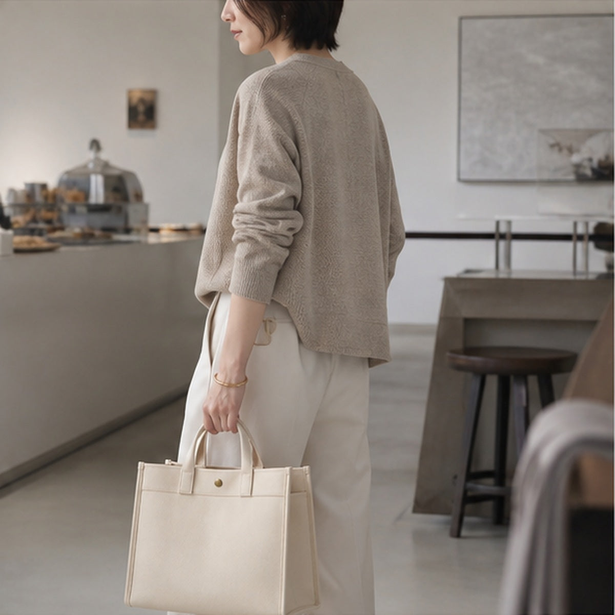 コットン帆布 トートバッグ｜収納 軽量 使いやすい お出かけ トラベル シンプル